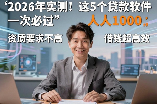 2026年实测!这5个贷款软件一次必过人人1000,资质要求不高借钱超高效