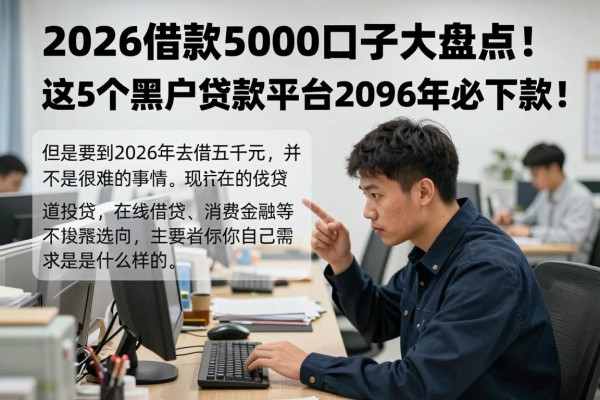 2026借款5000口子大盘点！这5个黑户贷款平台2026年必下款！