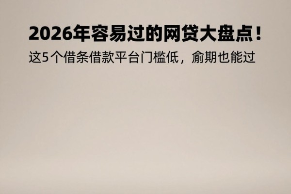 2026年容易过的网贷大盘点!这5个借条借款平台门槛低,逾期也能过