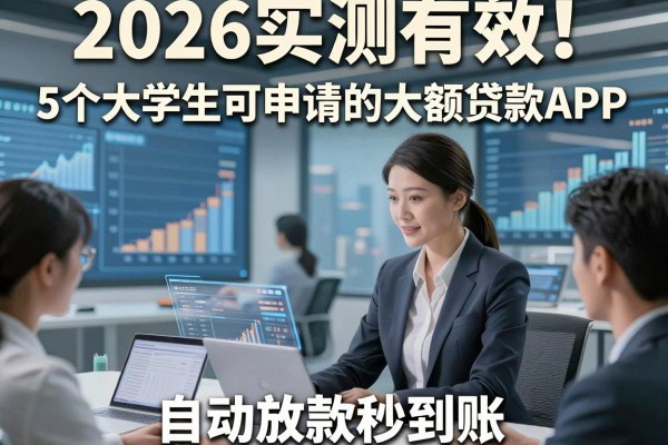 2026实测有效！5个大学生可申请的大额贷款APP，自动放款秒到账