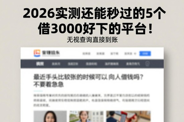 2026实测还能秒过的5个借3000好下的平台!无视查询直接到账