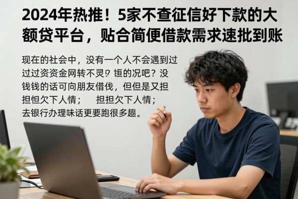 2024年热推!5家不查征信好下款的大额网贷平台,贴合简便借款需求速批到账