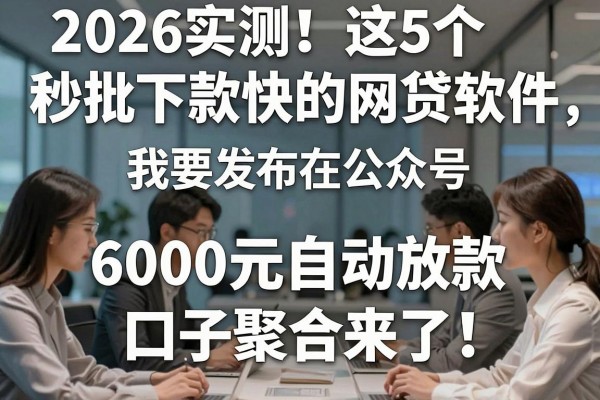 2026实测!这5个秒批下款快的网贷软件,6000元自动放款口子聚合来了