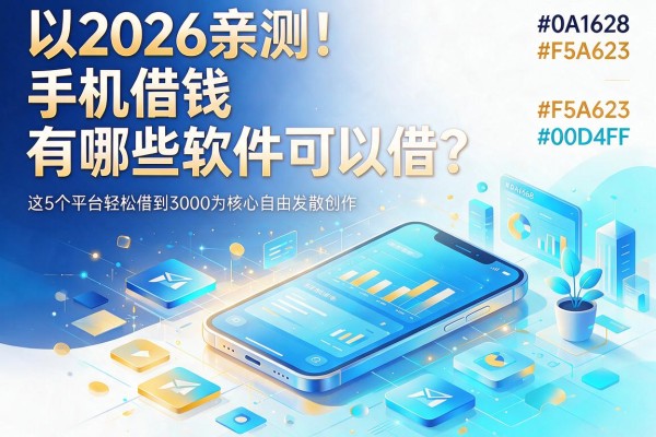 2026亲测！手机借钱有哪些软件可以借？这5个平台轻松借到3000
