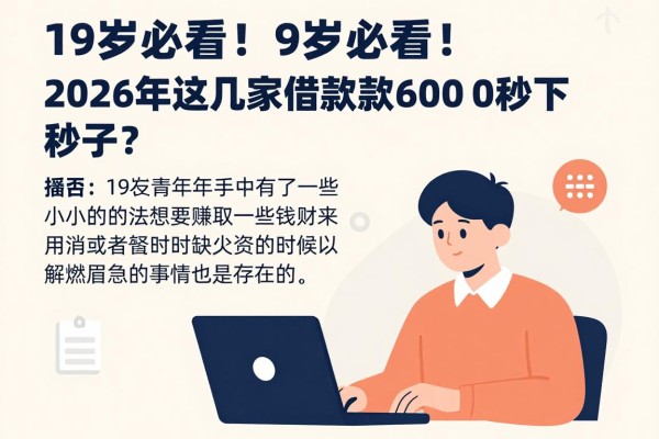19岁必看！2026年这几家借款6000秒下、对资质要求不高的贷款口子抓紧收藏