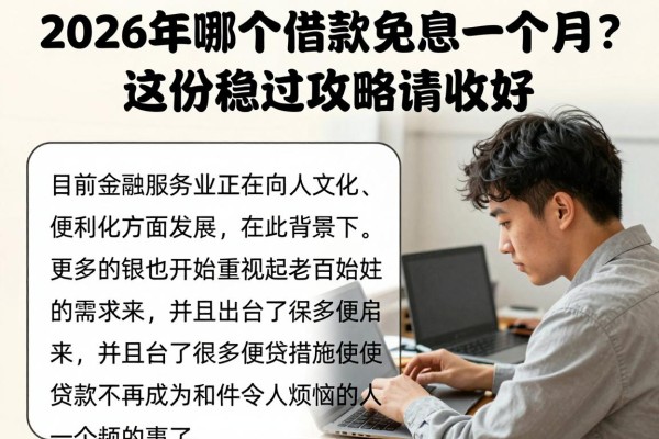 2026年哪个借款免息一个月？这份稳过攻略请收好！