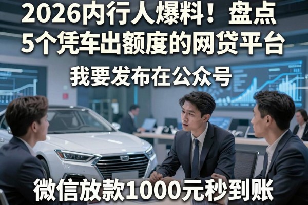 2026内行人爆料！盘点5个凭车出额度的网贷平台，微信放款1000元秒到账