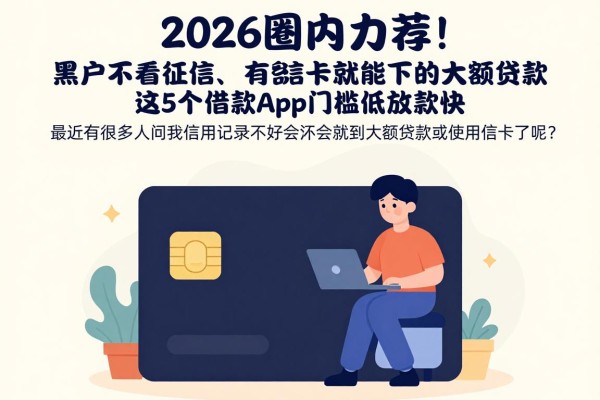 2026圈内力荐！黑户不看征信、有信用卡就能下的大额贷款，这5个借款app门槛低放款快