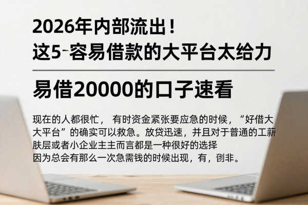 2026年内部流出!这5个容易借款的大平台太给力,易借20000的口子速看