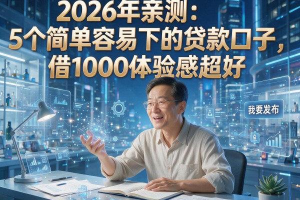 2026年亲测：5个简单容易下的贷款口子，借1000体验感超好！