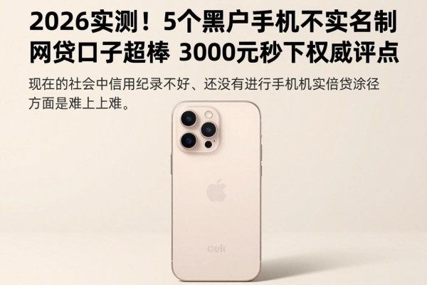 2026实测！这5个黑户手机不实名制的网贷口子超棒，3000元秒下权威评点