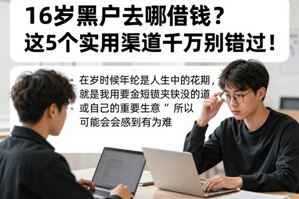 16岁黑户去哪借钱？这5个实用渠道千万别错过！