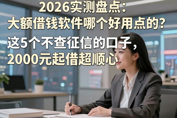 2026实测盘点：大额借钱软件哪个好用点的？这5个不查征信的口子，2000元起借超顺心！
