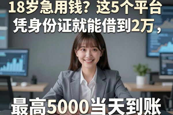 18岁急用钱?这5个平台凭身份证就能借到2万,最高5000当天到账!