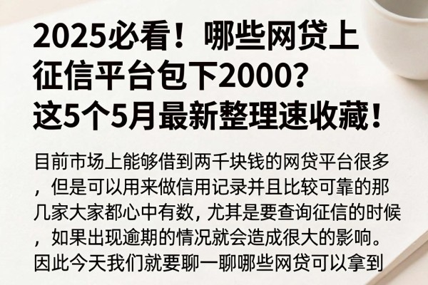 2025必看!哪些网贷上征信平台包下2000?这5个5月最新整理速收藏!