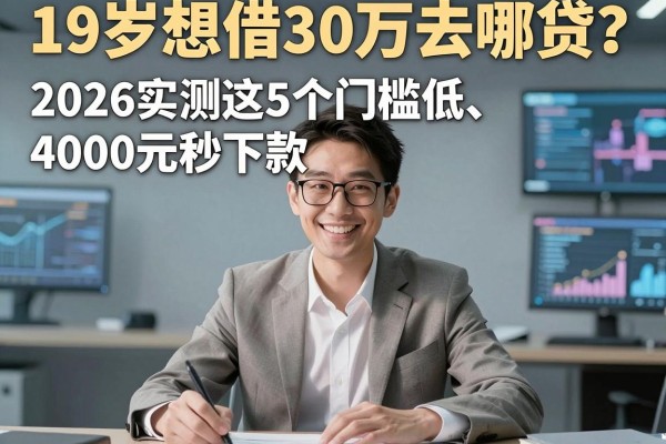 19岁想借30万去哪贷?2026实测这5个门槛低、4000元秒下款的借款平台