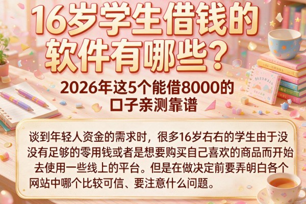 16岁学生借钱的软件有哪些？2026年这5个能借8000的口子亲测靠谱