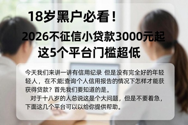 18岁黑户必看!2026不查征信小额贷款3000元起,这5个平台门槛超低