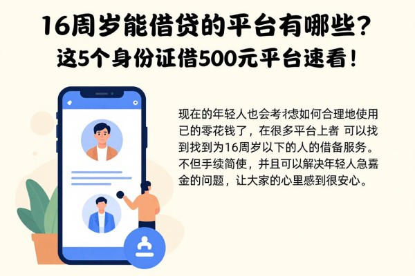 16周岁能借贷的平台有哪些？2026借款必备常识，这5个身份证借500元平台速看！