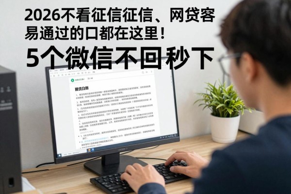 2026不看征信征信、网贷容易通过的口都在这里！5个微信不回秒下