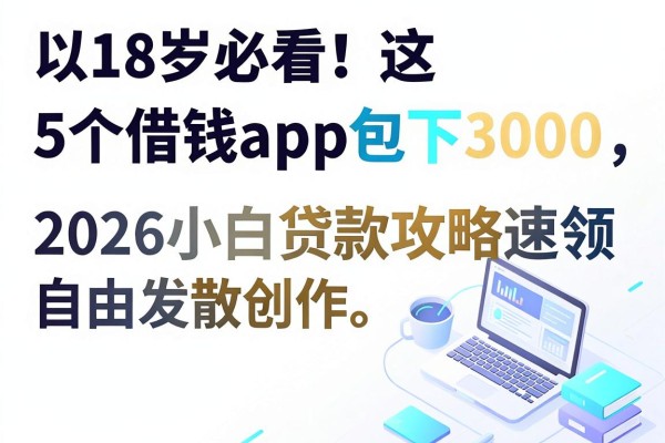 18岁必看!这5个借钱app包下3000,2026小白贷款攻略速领