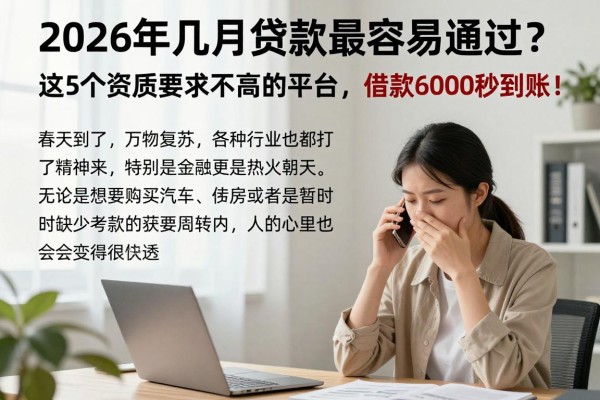 2026年几月贷款最容易通过？这5个资质要求不高的平台，借款6000秒到账！
