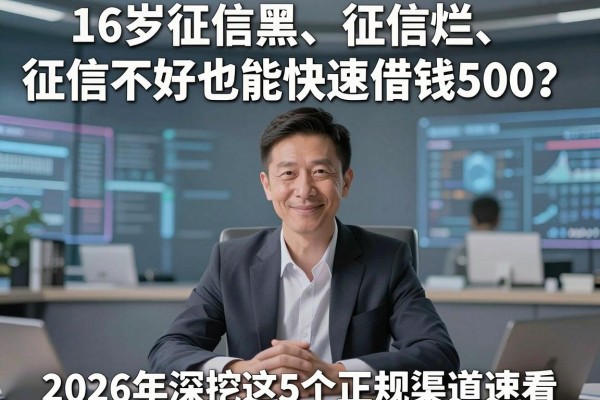 16岁征信黑、征信烂、征信不好也能快速借钱500？2026年深挖这5个正规渠道速看！