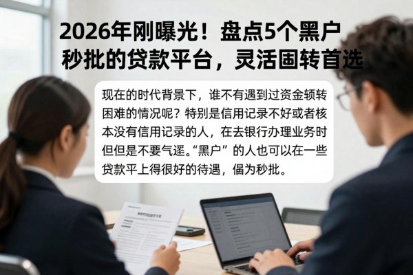 2026年刚曝光!盘点5个黑户秒批的贷款平台,灵活周转首选