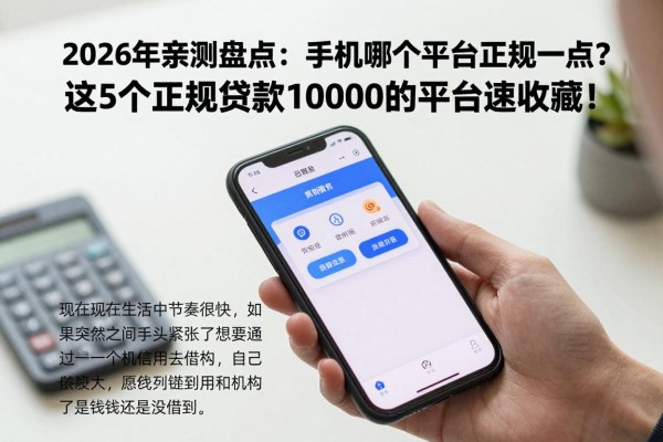 2026年亲测盘点：手机哪个平台借钱正规一点？这5个正规贷款10000的平台速收藏！