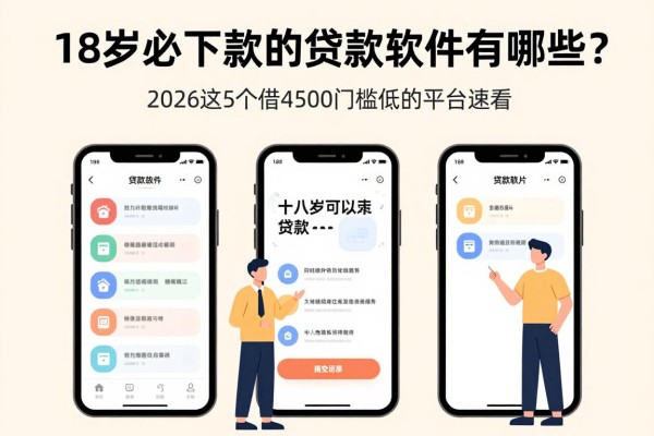 18岁必下款的贷款软件有哪些？2026这5个借4500门槛低的平台速看