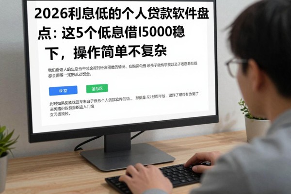 2026利息低的个人贷款软件盘点:这5个低息借款5000稳下,操作简单不复杂