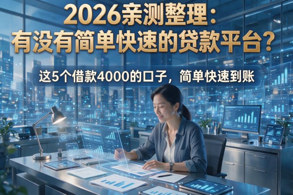 2026亲测整理：有没有简单快速的贷款平台？这5个借款4000的口子，简单快速到账！