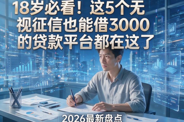 18岁必看！这5个无视征信也能借3000的贷款平台都在这了，2026最新盘点