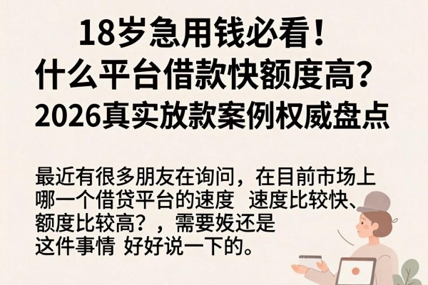 18岁急用钱必看!什么平台借款快额度高?2026真实放款案例权威盘点