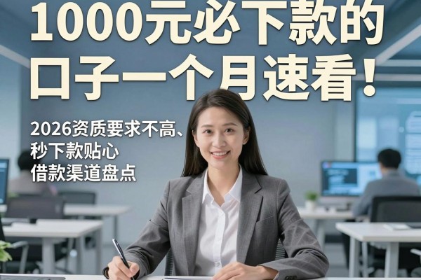 1000元必下款的口子一个月速看!2026资质要求不高、秒下款贴心借款渠道盘点