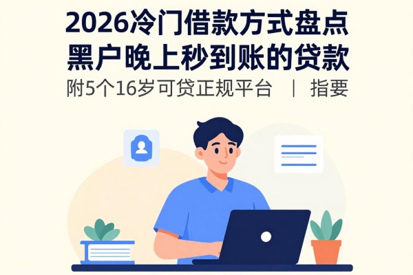 2026冷门借款方式盘点：黑户晚上秒到账的贷款，附5个16岁可贷正规平台