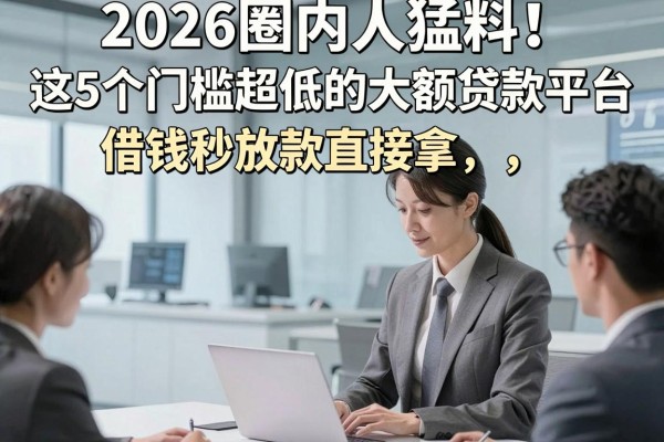 2026圈内人猛料！这5个门槛超低的大额贷款平台，借钱秒放款直接拿
