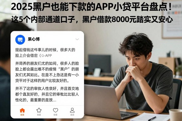 2025黑户也能下款的APP小贷平台盘点!这5个内部通道口子,黑户借款8000元踏实又安心