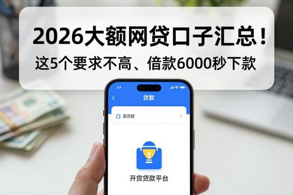 2026大额网贷口子汇总!这5个要求不高、借款6000秒下款