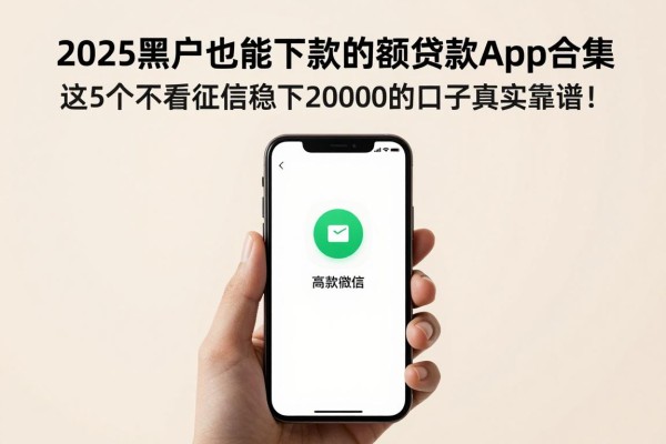 2025黑户也能下款的小额贷款App合集,这5个不看征信稳下20000的口子真实靠谱!