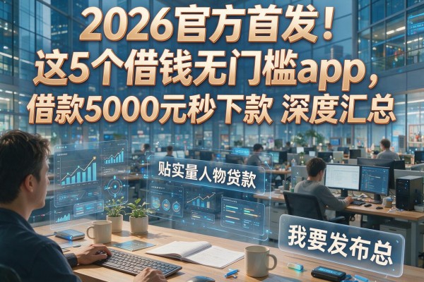 2026官方首发！这5个借钱无门槛app，借款5000元秒下款深度汇总