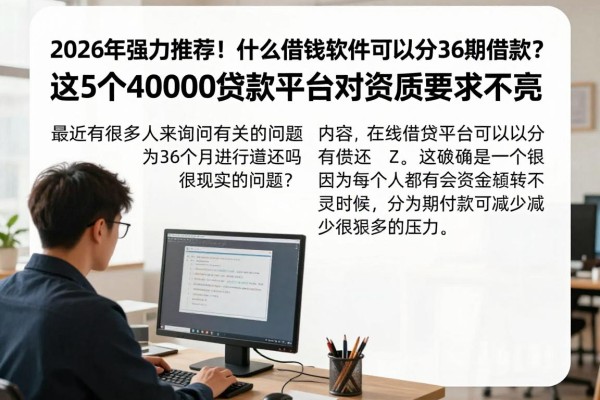 2026年强力推荐!什么借钱软件可以分36期借款?这5个40000贷款平台对资质要求不高