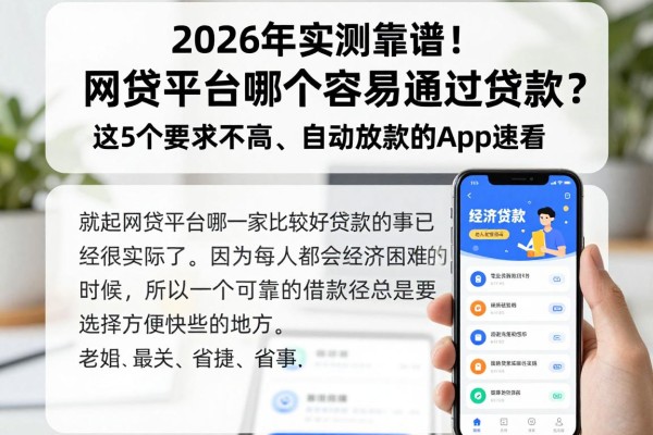 2026年实测靠谱!网贷平台哪个容易通过贷款?这5个要求不高、自动放款的App速看