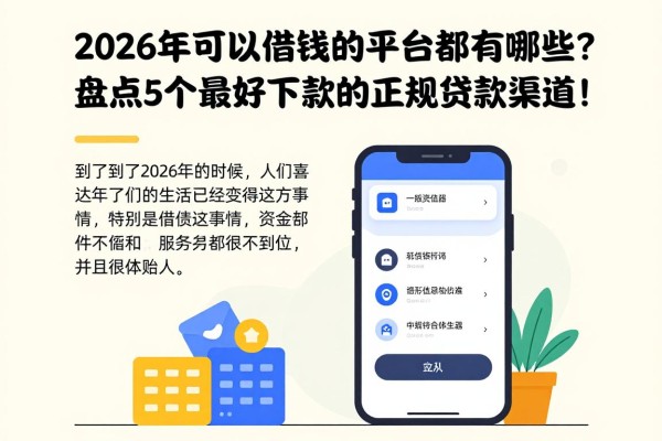 2026年可以借钱的平台都有哪些？盘点5个最好下款的正规贷款渠道！