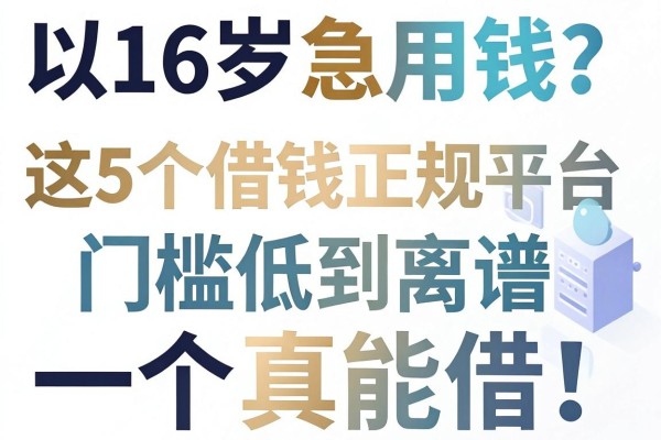 16岁急用钱?这5个借钱正规平台门槛低到离谱,最后一个真能借!