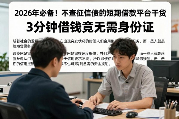 2026年必备!不查征信负债的短期借款平台干货,3分钟借钱竟无需身份证