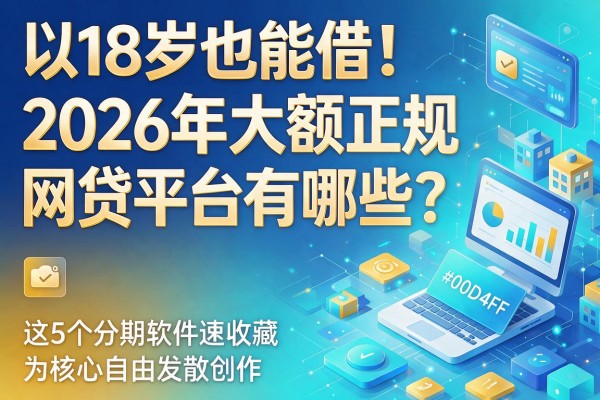18岁也能借！2026年大额正规网贷平台有哪些？这5个分期软件速收藏