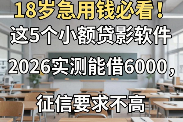 18岁急用钱必看!这5个小额贷款软件2026实测能借6000,征信要求不高