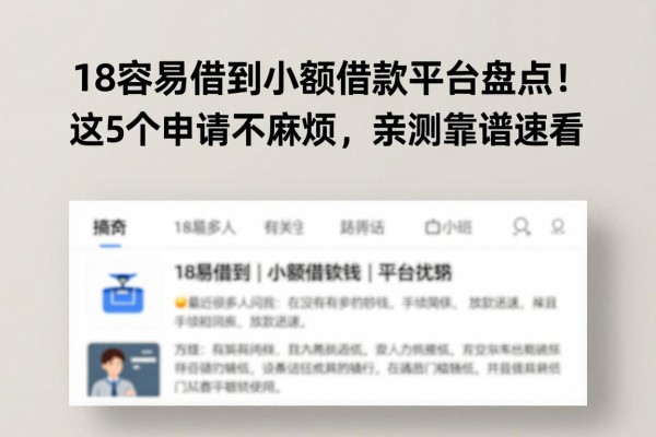 18容易借到小额借款平台盘点！这5个申请不麻烦，亲测靠谱速看！