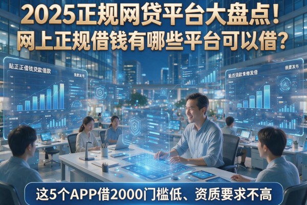 2025正规网贷平台大盘点！网上正规借钱有哪些平台可以借？这5个APP借2000门槛低、资质要求不高